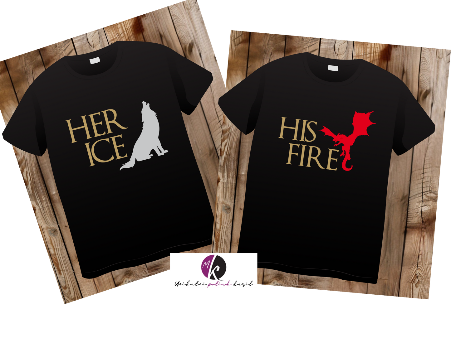 Majici za njo in za njega HER ICE - HIS FIRE