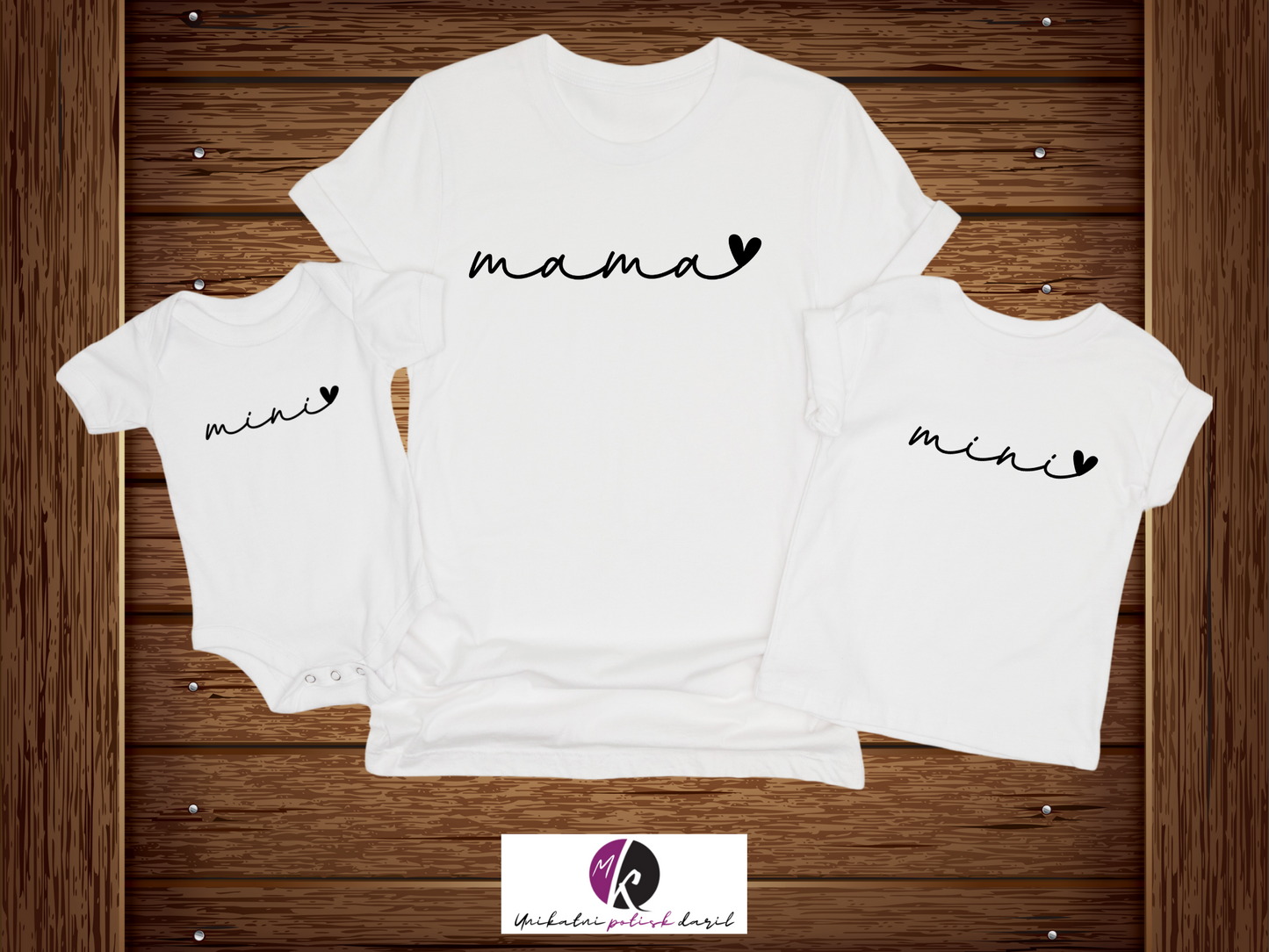 Družinske ujemajoče majice ter bodiji