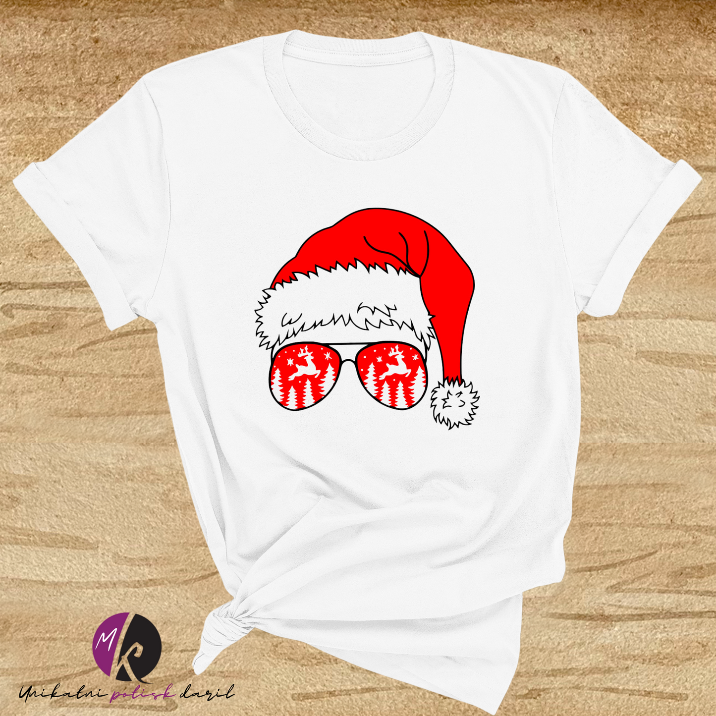 Božične majice - Božiček, možnost dodati napis!